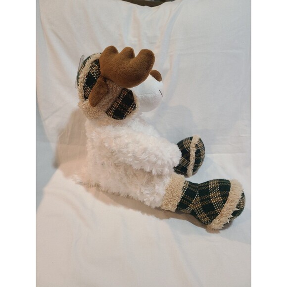 Merry Brite Cuddly Classics White Reindeer Plush - Picture 2 of 7